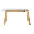 tavolo da pranzo di design in vetro trasparente e legno l160 cm bacco
