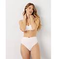 slip costume a vita alta con fascia drappeggiata iconic-drapery / bianco ottico / 2 bianco ottico