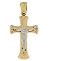 ciondolo croce oro giallo bianco gl100941