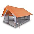 - tenda da campeggio 5 persone grigio e arancione impermeabile