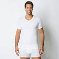 maglia in cotone tinta unita scollo a v new simply / bianco ottico / xxl bianco ottico