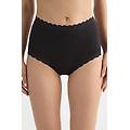 culotte vita alta in cotone e pizzo donna nero taglia 2