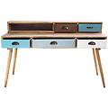 milanihome. it scrivania scrittoio consolle stile industriale cm 120x50x79 h c multicolor 120 x 79 x