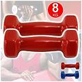 - trade shop coppia di manubri in vinile da 8kg ognuno manubri pesi palestra bodybuilding