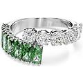anello matrix taglio misto verde placcato rodio 55