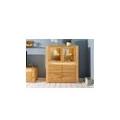 credenza in legno di quercia selvatica 123x40x142 oliato naturale kent #104