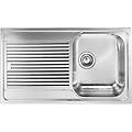 cmspa lavello zenith 86x50 inox satinato 1 vasca destra con sgocciolatoio piletta 3''