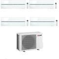 climatizzatore quadri split kirigamine msz-ln bianco 9+9+9+9 con mxz-4f72vf4 inverter r-32 wi-fi