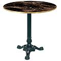 tavolo bistrot rotondo con bordi color ottone 70x70x75x70 cm (lxlxhx&oslash;) nero/moka/ottone