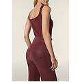 pantaloni wr. up super flare in similpelle lucida tawny port donna large