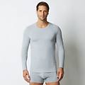 maglia girocollo uomo a maniche lunghe new simply / grigio melange / xxl grigio melange