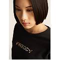 felpa cropped con logo multicolore anthracite donna medium