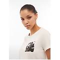t-shirt donna in jersey modal con grafica tropical laterale white-b&w allover flower donna