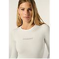 body scollo quadrato in jersey decorato da strass bianco donna medium