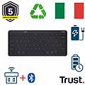 lyra tastiera universale rf senza fili + bluetooth qwerty italiano nero
