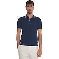 polo in maglina blu medio