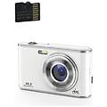 fotocamera digitale 4k 48mp webcam zoom 16x con scheda di memoria da 32 gb silver