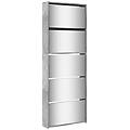 - scarpiera con specchio a 5 livelli grigio cemento 63x17x169 5cm