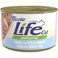 life cat le ricette 12 x 150 g umido gatto tonno con pesce bianco nuovo!