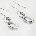 orecchini pendenti silver shine argento rodiato cubic zirconia collezione silver shine bianco
