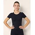 t-shirt sportiva super stretch coppe leggermente imbottite fitness lux / nero / l nero