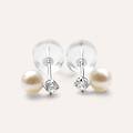 orecchini lobo bon ton oro bianco perla d'acqua dolce cubic zirconia collezione bon ton oro bianco