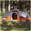 - tenda familiare cupola 11 persone grigia arancione impermeabile