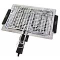 barbecue elettrica family spiedina acciaio 1600 w superficie 24x36 cm doppia apertura