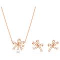 set volta fiocco bianco placcato color oro rosa os