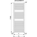 termoarredo scaldasalviette claudia h 1195 l 600 verniciato bianco 29 elementi tubolare ral 9010