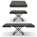 milanihome. it tavolino trasformabile salvaspazio di design moderno industrial antracite 80 x 77 x