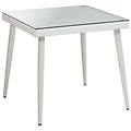 estea mobili tavolo polyrattan adila quadrato bianco con vetro cm80x80h77