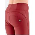 pantaloni push up wr. up skinny vita alta con zip similpelle deep claret donna large