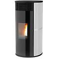 stufa a pellet idro pad line hydromatica 24 kw m2 in ceramica rigata colore white new cod. 7121031