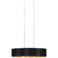 lampadario glamour maserlo nero paralume nero 2x e27 ø25cm