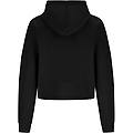 felpa cropped con cappuccio e patch fenicottero in tono nero donna small