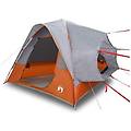 - tenda da campeggio 4 persone grigio e arancione impermeabile
