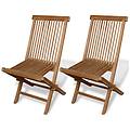 - sedie da giardino pieghevoli 2 pz in legno massello di teak