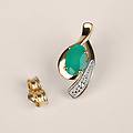 orecchini lobo charlotte oro bicolore smeraldo diamante collezione charlotte bicolore