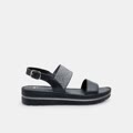 sandali da donna in pelle con platform 3 5 cm nero