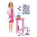 set bambola scienziata con tavolo e accessori barbie jcr70
