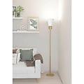 lampada da terra aglientina ottone con paralume in tessuto h 170 cm e27