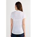 maglia manica corta con scollo a v in lino the pure linen donna bianco taglia s