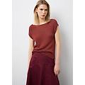 - maglia rossa in misto cotone e lino regular fit donna rosso scuro taglia xs