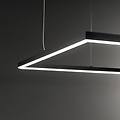 lampada a sospensione a led oracle slim 70 x 70 cm nero 3. 000 k