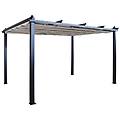 - gazebo pergola in acciaio 3x4 mt antracite con tetto chiudibile a carrucola jodene