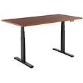 scrivania sit/stand motorizzata 150x75 cm altezza 62-128 cm piano in noce/base nera collegata