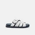 sandali con mini borchie da donna bianco