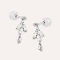 orecchini pendenti claire oro bianco cubic zirconia collezione claire oro bianco
