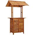 - tavolo bar esterno con tetto 113x106x217cm massello di acacia